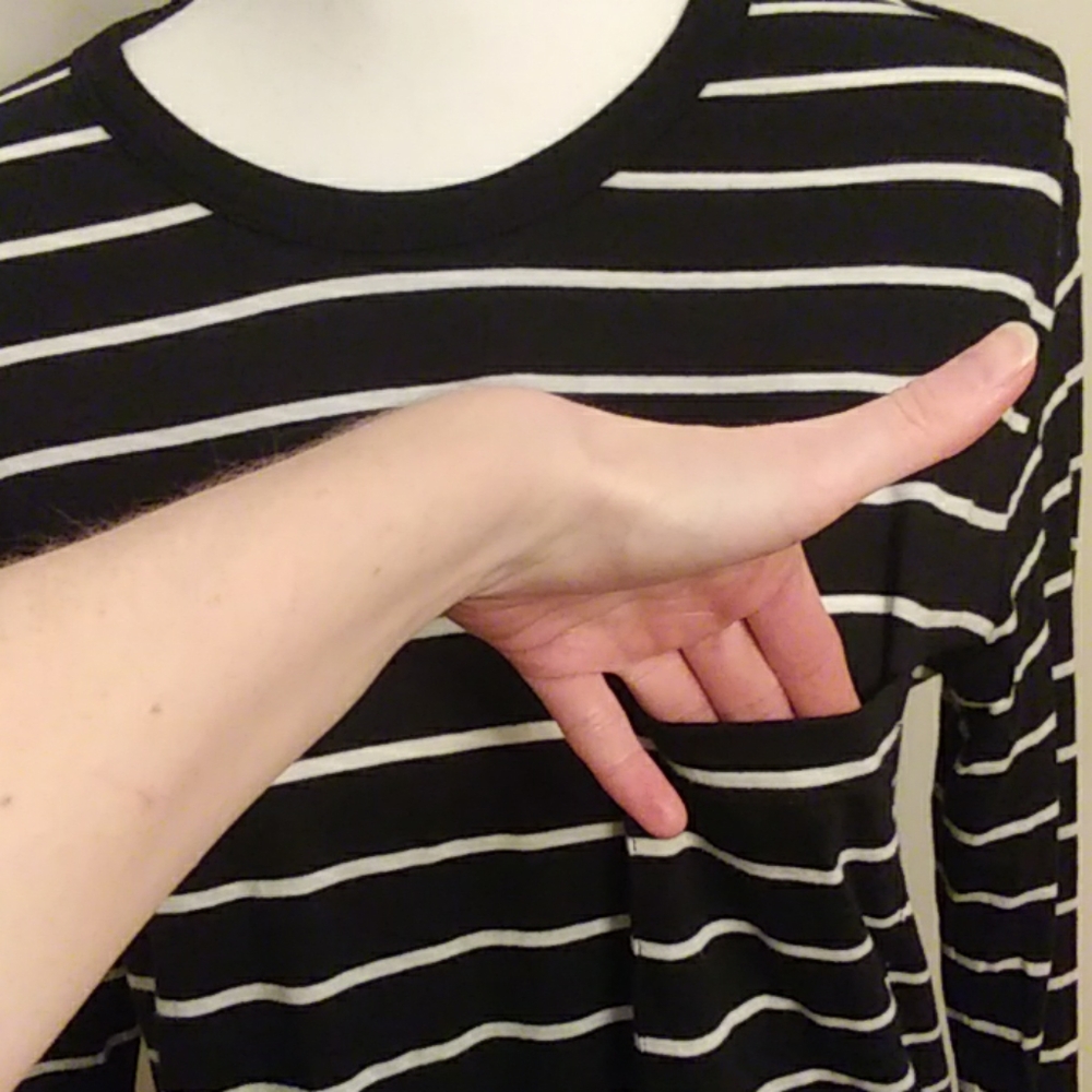 bp Nordstrom top black/white long sleeve, NWOT, XS - Picture 3 of 8